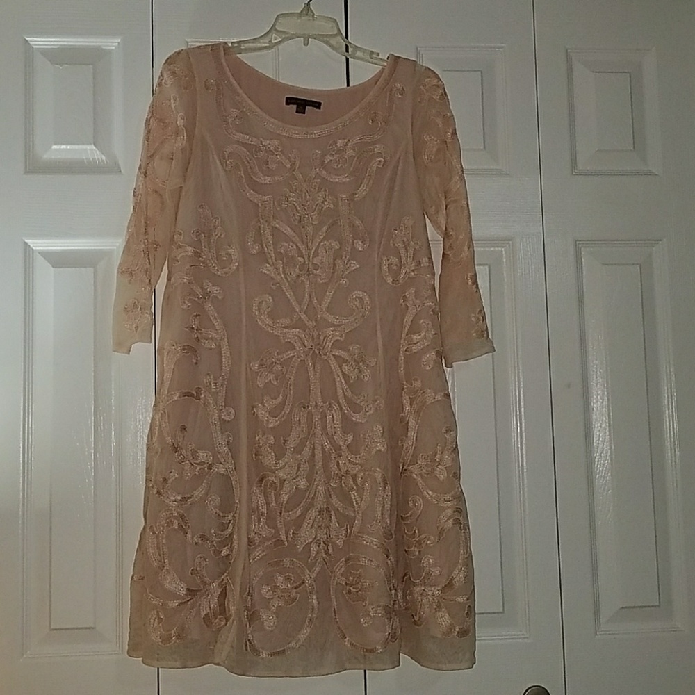 Blush sparkling Marchesa Voyage dress